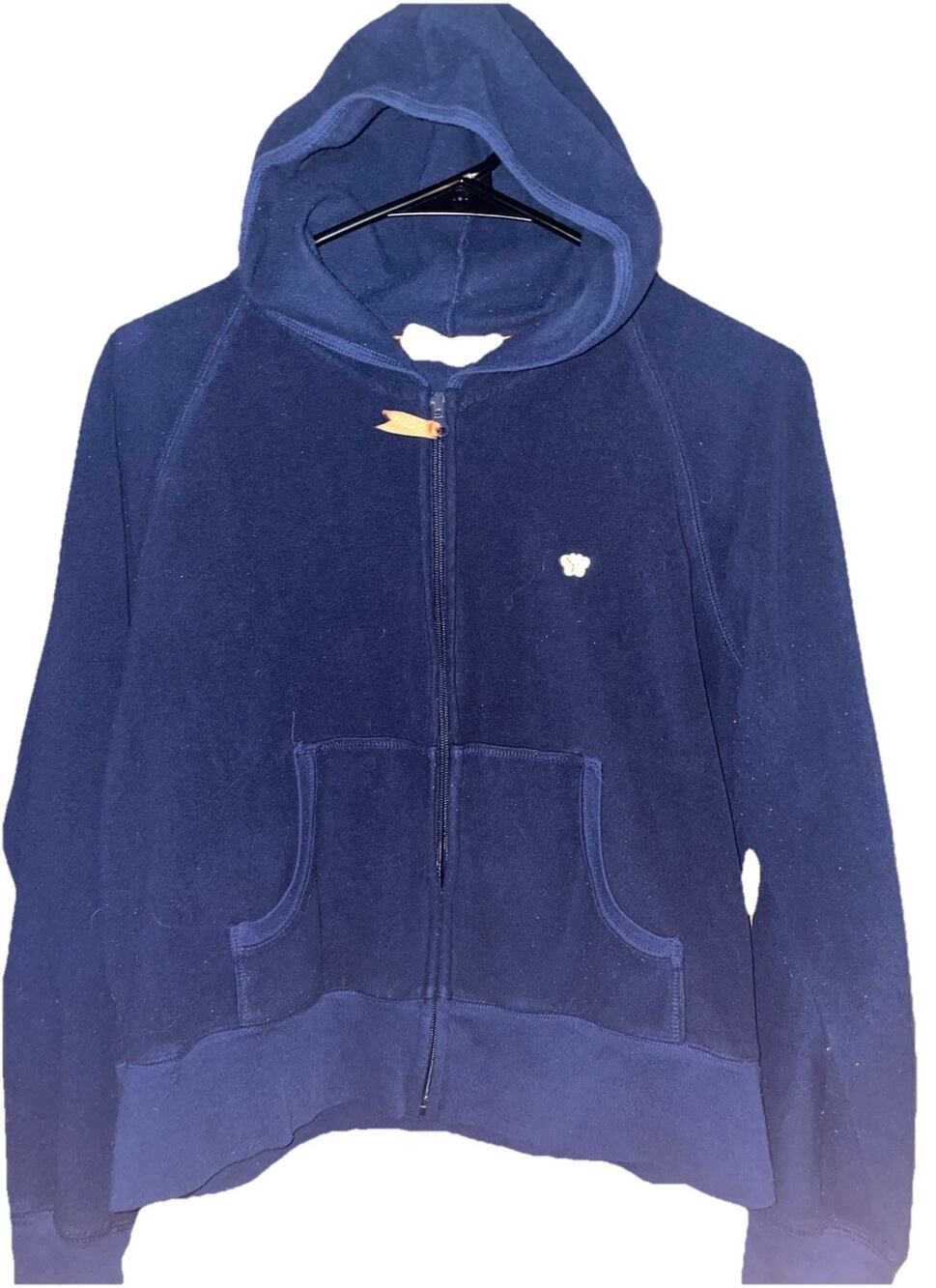 Women’s Aeropostale Y2K Fleece Zip Up Hoodie Blue Sz XL Slim Fit